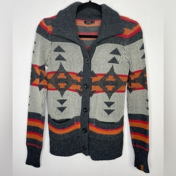 Nixon wool blend southwestern print cardigan - Picture 1 of 8